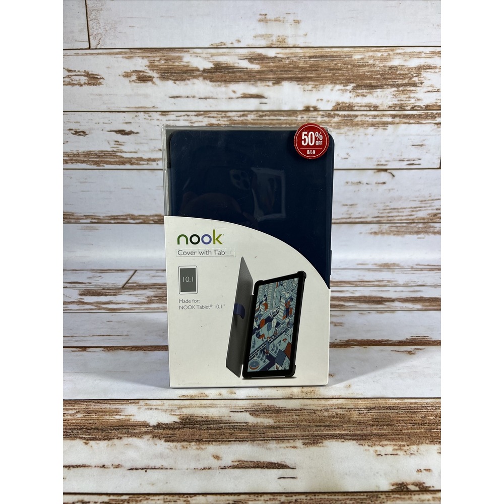 Nook Smart Portfolio Cover 10.1" Navy Blue Tablet Folio Case Barnes & Noble NEW